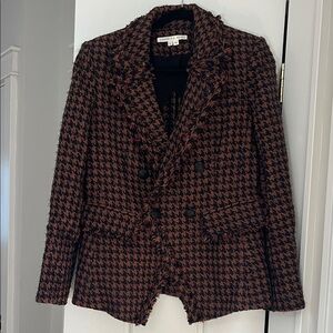 VERONICA BEARD Taja Dickey Jacket Blazer in Cognac Multi size 8